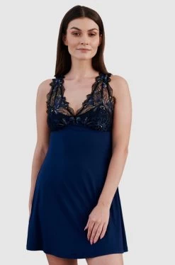 Lace Nightie (Marine Blue)