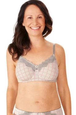 Amoena Luna Wirefree Padded Bra (Grey & Multi)