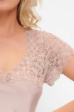 LingaDore Elegance Short Sleeve Nightie (Bark) -Fashion Underwear Shop 7019S 231 05