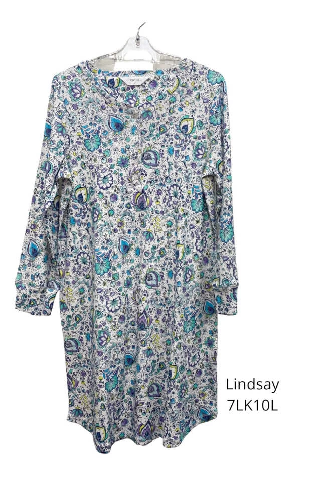Lindsay Cotton Nightie (Green 3 Lindsay Cotton Nightie (Green