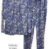Yolanda Modal/Cotton Long PJ Set (Blueberry) -Fashion Underwear Shop 7LZ06Y
