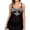 Parfait Babydoll With G-string (Black & Pewter) -Fashion Underwear Shop 81UjJyVijmL. AC UX385 002