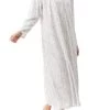 Renata Cotton Long Nightie (Grey Floral)