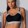 ANITA Active Wirefree Sports Bra (Black Grey) -Fashion Underwear Shop Active Sports Bra Black Grey 1