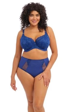 ELOMI Brianna UW Padded Half Cup Bra (Lapis) -Fashion Underwear Shop EL8081 LAS alt1 Elomi Lingerie Brianna Lapis Underwired Padded Half Cup Bra