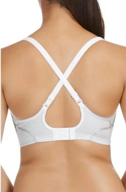 Berlei Electrify Wirefree Bra (White) -Fashion Underwear Shop Electrify Mesh Wirefree Bra White Crossed Back 002