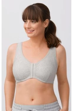 Amoena Fleur Wirefree Crop Top (Grey Melange)