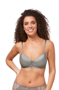 Amoena Floral Chic Wirefree Tee Shirt Bra (Urban Grey)