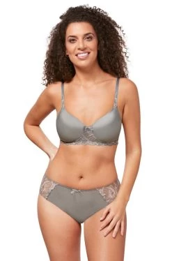 Amoena Floral Chic Wirefree Tee Shirt Bra (Urban Grey) -Fashion Underwear Shop FloralChic SETSBP 44731 UrbanGrey Rose0017 JPG