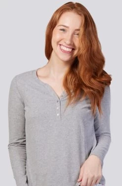 Botanical PJ Set With Grey Top (Blue)