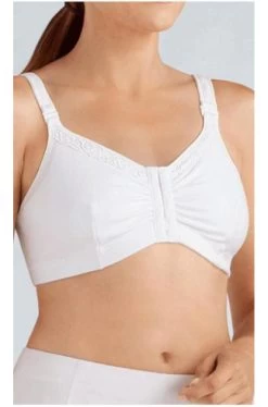 Amoena Hannah Front Opening Wirefree Bra (White)