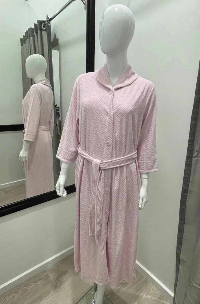 Jeanne Button Dressing Gown (Pink) 3 Jeanne Button Dressing Gown (Pink)