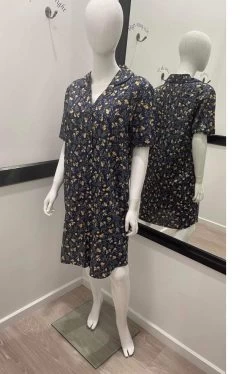 Essence Natural Cotton Nightshirt (Navy) Available In Sizes XS-S