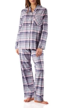Isabella Flannelette Cotton PJ Set (Check)
