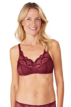 Amoena Karolina Wirefree Padded Bra (Red & Nude)
