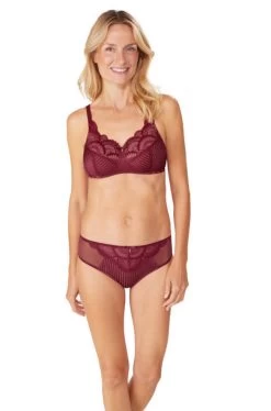 Amoena Karolina Wirefree Padded Bra (Red & Nude) -Fashion Underwear Shop Karolina Pad set