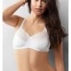 Amoena Karolina Wirefree Lightly Padded Bra (White & Nude) -Fashion Underwear Shop Karolina Wirefree padded Bra White LightNude