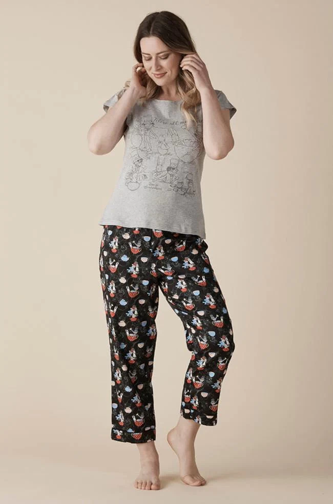 Mad Hatter Cotton Satine Tee PJ Set (Mad Hatter)