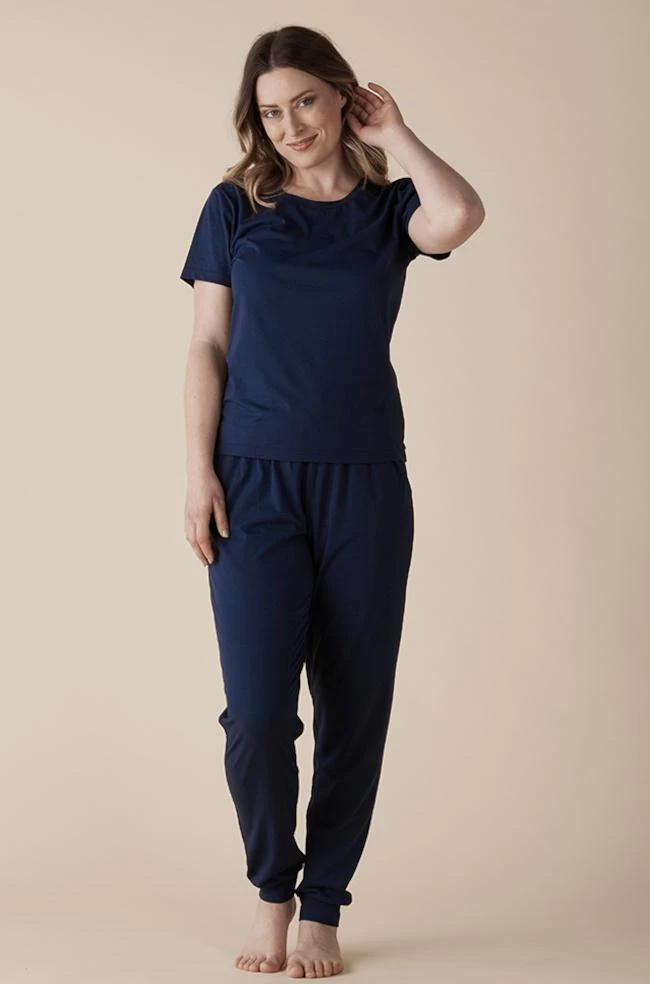 Amber PJ Set Tapered Pant (Navy) 3 Amber PJ Set Tapered Pant (Navy)