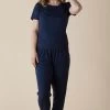 Amber PJ Set Tapered Pant (Navy) -Fashion Underwear Shop Magnolia Basic YSR477 NAVY SET 1 004