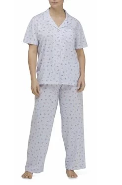 Jane Short Sleeve PJ Set (Blue Floral)