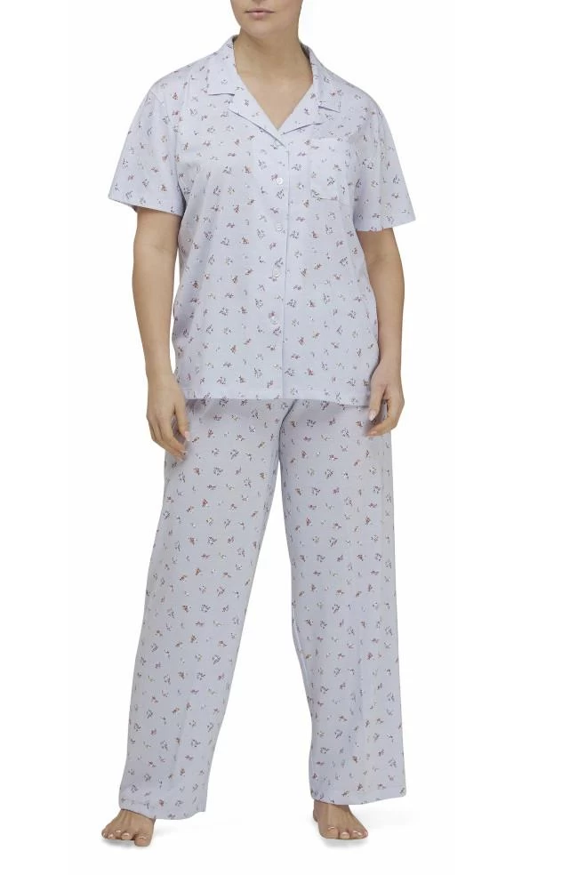 Jane Short Sleeve PJ Set (Blue Floral) 3 Jane Short Sleeve PJ Set (Blue Floral)