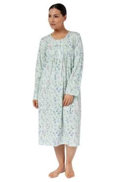 Meadow Cotton Pleated Nightie (Sage)