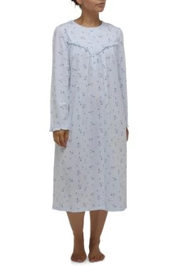 Cate Knit Nightie (Blue Floral)