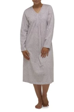 Stella Cotton Nightie (Pale Pink & Grey)