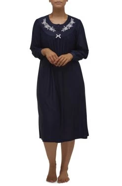 Cora Round Neck Nightie (Navy)