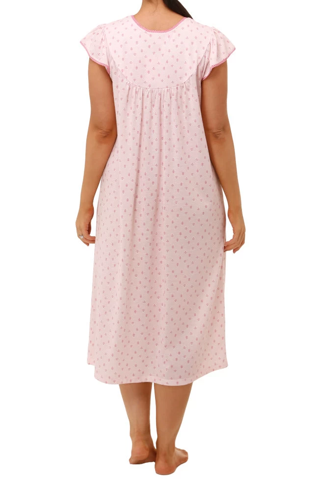 Cap Sleeve Cotton Nightie (Pink) 4 Cap Sleeve Cotton Nightie (Pink) - Image 2