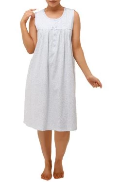 Ditsy Sleeveless Nightie (Blue Floral)
