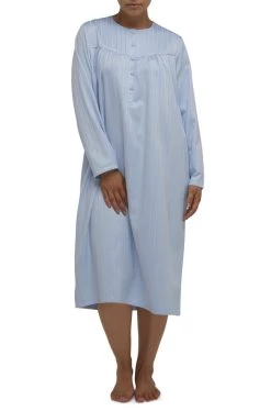 Winston Long Sleeve Nightie (Blue)