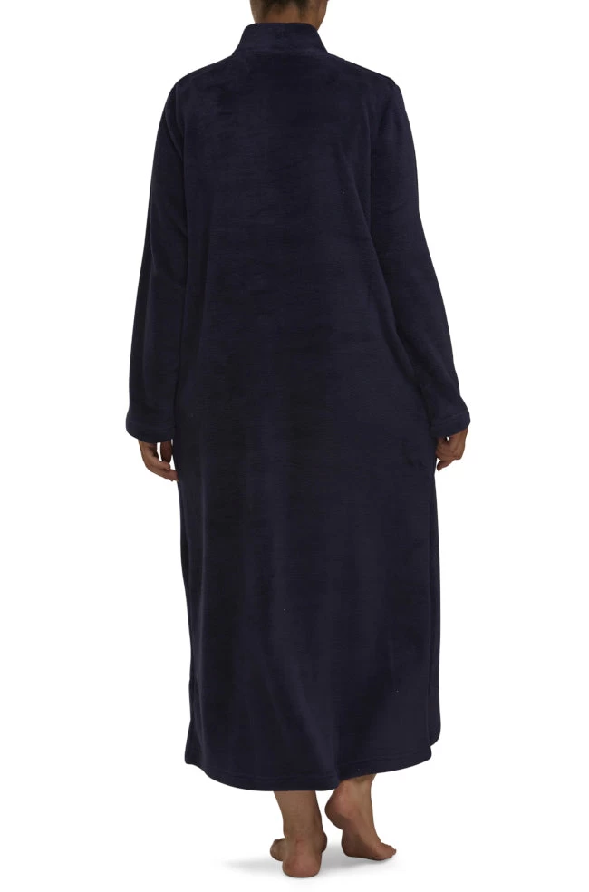 Saskia Button Dressing Gown (Navy) 4 Saskia Button Dressing Gown (Navy) - Image 2