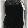 Essence Singlet Camisole With Lace Insert (Black Or White) -Fashion Underwear Shop Singlet Cami Lace Strap 678C BLACK