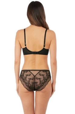 Wacoal Lumiere Douce Balcony UW Bra (Black) -Fashion Underwear Shop WE150005 BLK back Wacoal Lingerie Lumiere Douce Black Brief