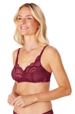 Amoena Karolina Wirefree Bra (Red & Nude)