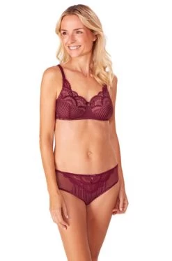 Amoena Karolina Wirefree Bra (Red & Nude) -Fashion Underwear Shop WFset1