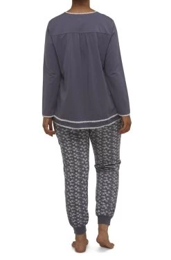 Sally Cotton PJ Set (Gun Metal) -Fashion Underwear Shop Y202 GUNMETAL 02