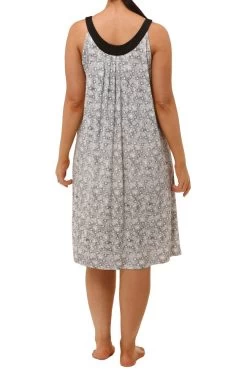 Poppy Sleeveless Nightie (Black) -Fashion Underwear Shop Y444 BLACK 02 1