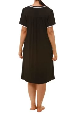 Sleeveless Nightie (Navy Or Black) -Fashion Underwear Shop Y692 BLACK 02 1