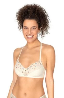 Amoena Daydream Lightly Padded Wirefree Bra (Off White/Floral)