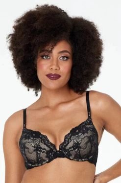 My Fit Lace UW Plunge Contour Bra (Black)