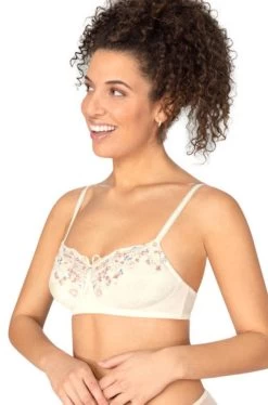 Amoena Daydream Wirefree Bra (Off White & Floral)
